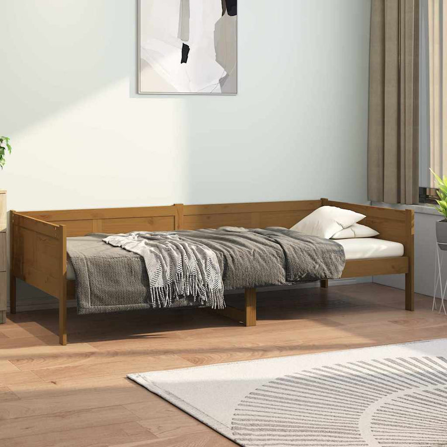Day Bed without Mattress Honey Brown Solid Wood Pine 90x190 cm