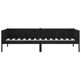 Day Bed without Mattress Black Solid Wood Pine 90x190 cm - 45-Degree Angle