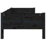Day Bed without Mattress Black Solid Wood Pine 90x190 cm