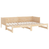 Pull-out Day Bed without Mattress Solid Wood Pine 2x(90x190) cm - Low Angle