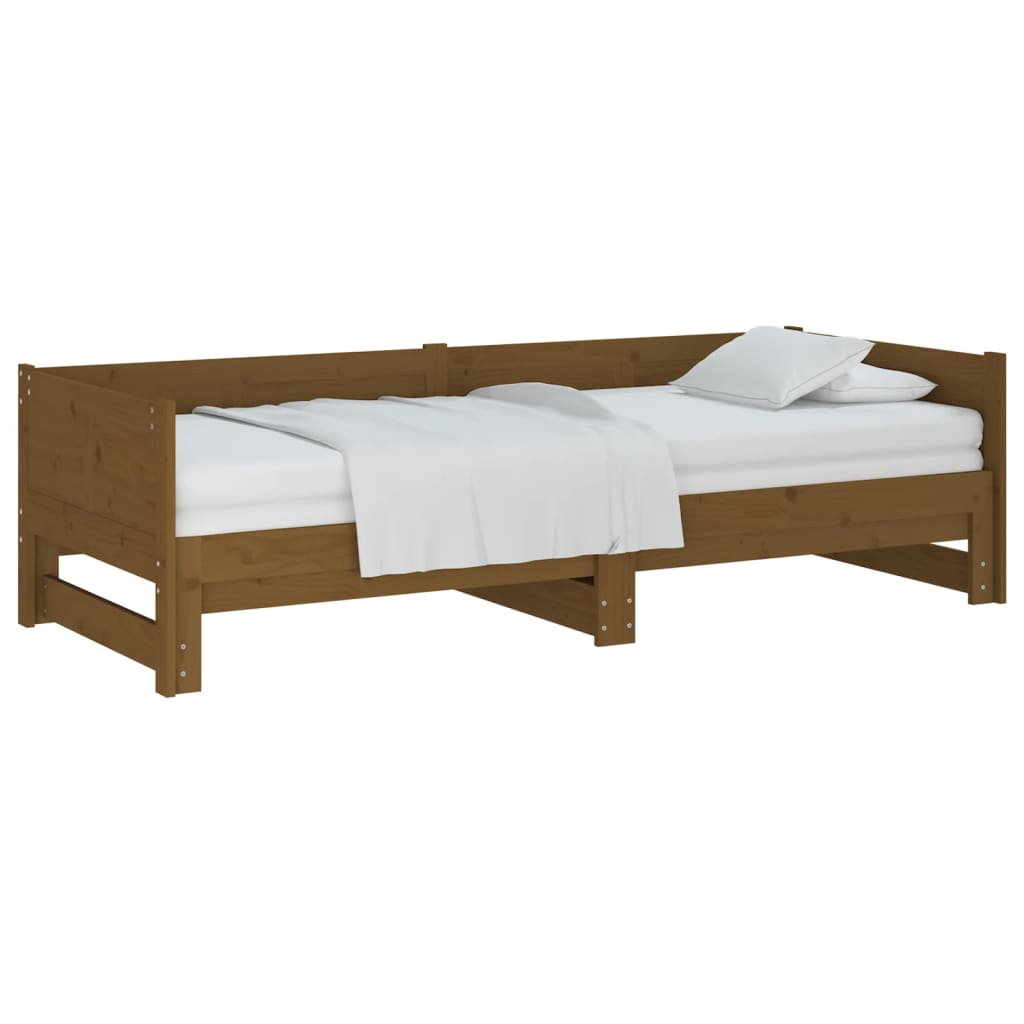 Pull-out Day Bed without Mattress Honey Brown 2x(90x190) cm