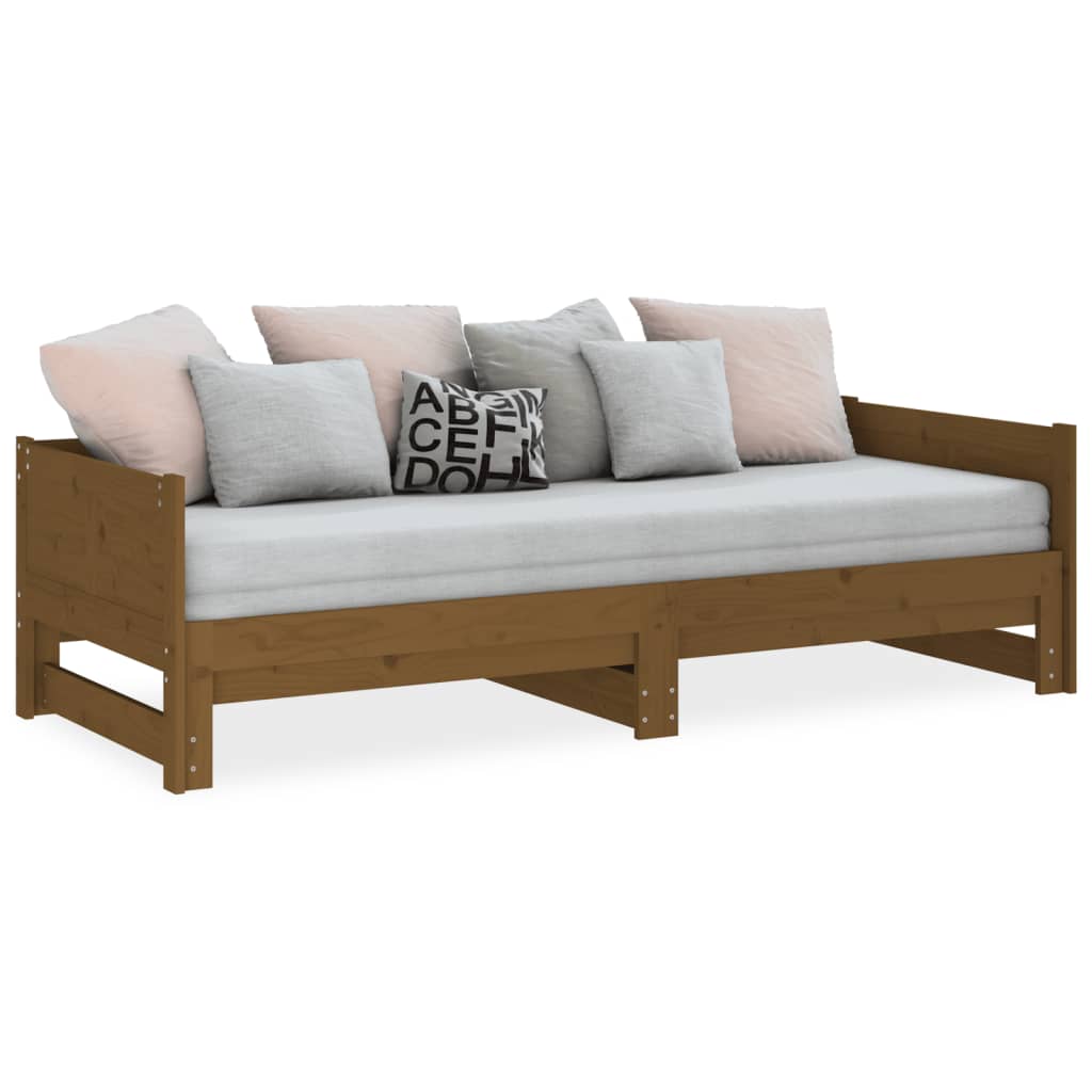 Pull-out Day Bed without Mattress Honey Brown 2x(90x190) cm