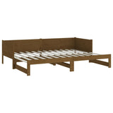 Pull-out Day Bed without Mattress Honey Brown 2x(90x190) cm