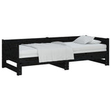 Pull-out Day Bed without Mattress Black 2x(90x190) cm - Top-Down View