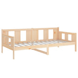 Day Bed without Mattress Solid Wood Pine 90x190 cm - Rear View