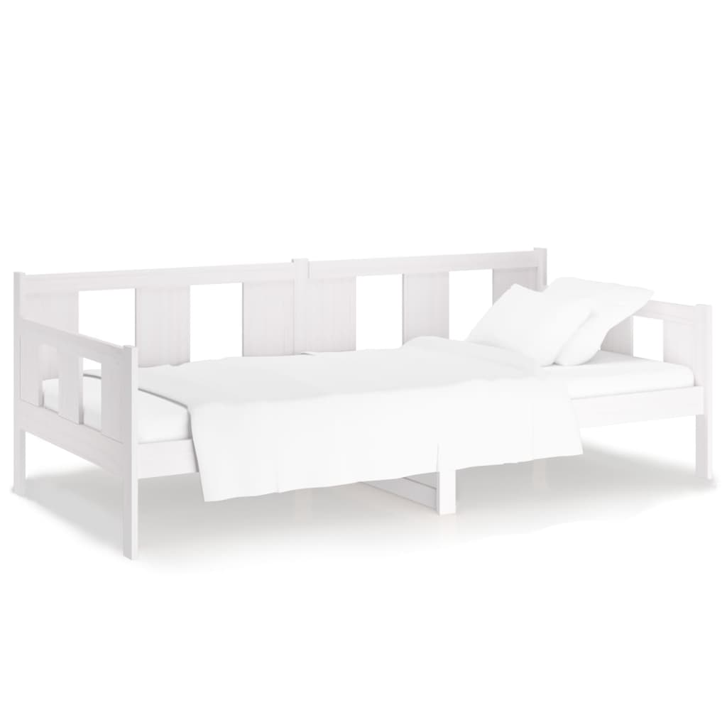 Day Bed without Mattress White Solid Wood Pine 90x190 cm