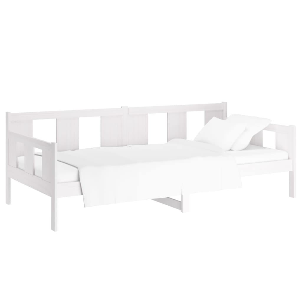 Day Bed without Mattress White Solid Wood Pine 90x190 cm