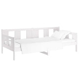 Day Bed without Mattress White Solid Wood Pine 90x190 cm - Side View