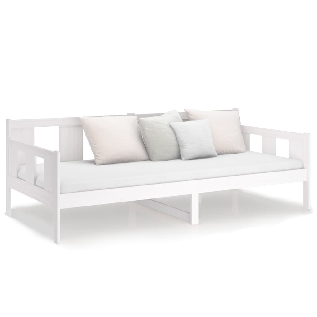 Day Bed without Mattress White Solid Wood Pine 90x190 cm