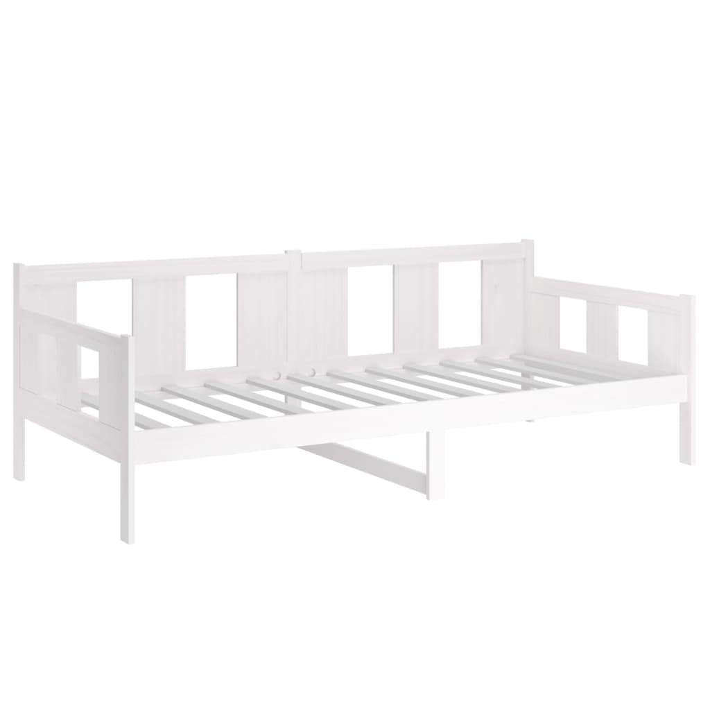 Day Bed without Mattress White Solid Wood Pine 90x190 cm