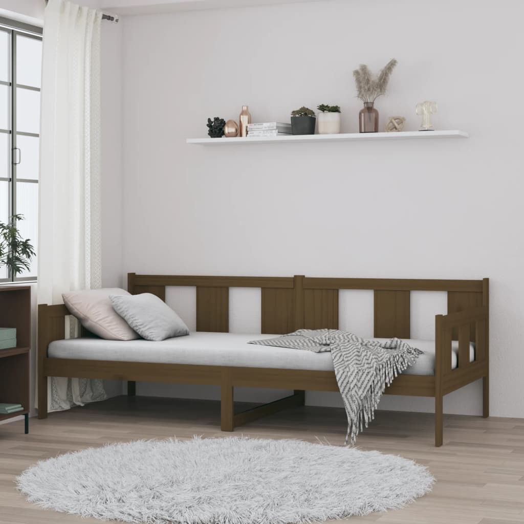 Day Bed without Mattress Honey Brown Solid Wood Pine 90x190 cm