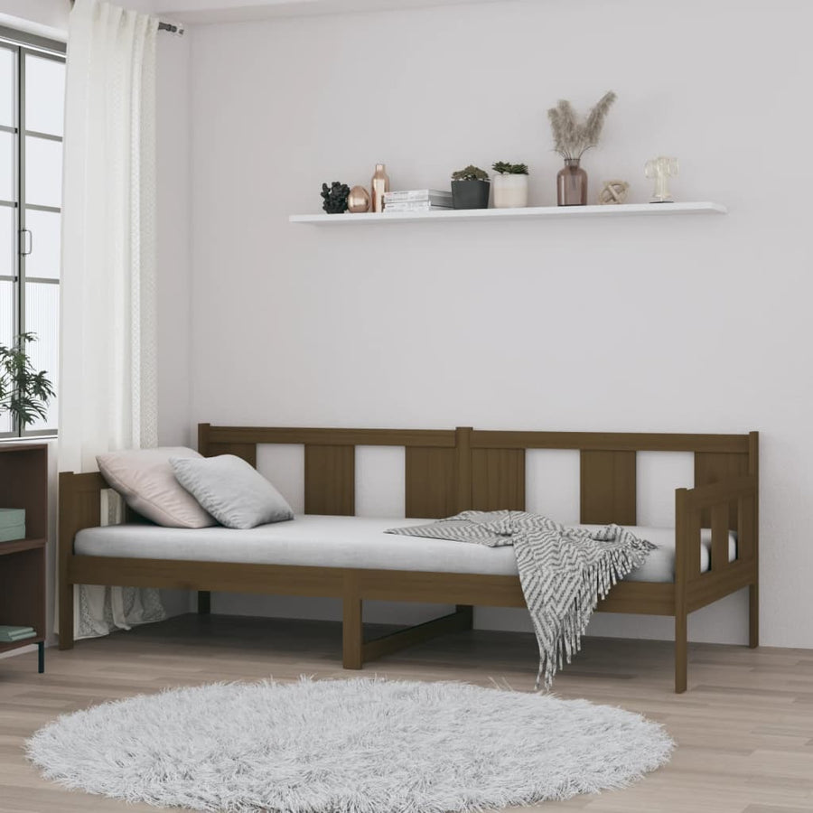 Day Bed without Mattress Honey Brown Solid Wood Pine 90x190 cm