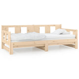 Pull-out Day Bed without Mattress Solid Wood Pine 2x(90x190) cm - Front View