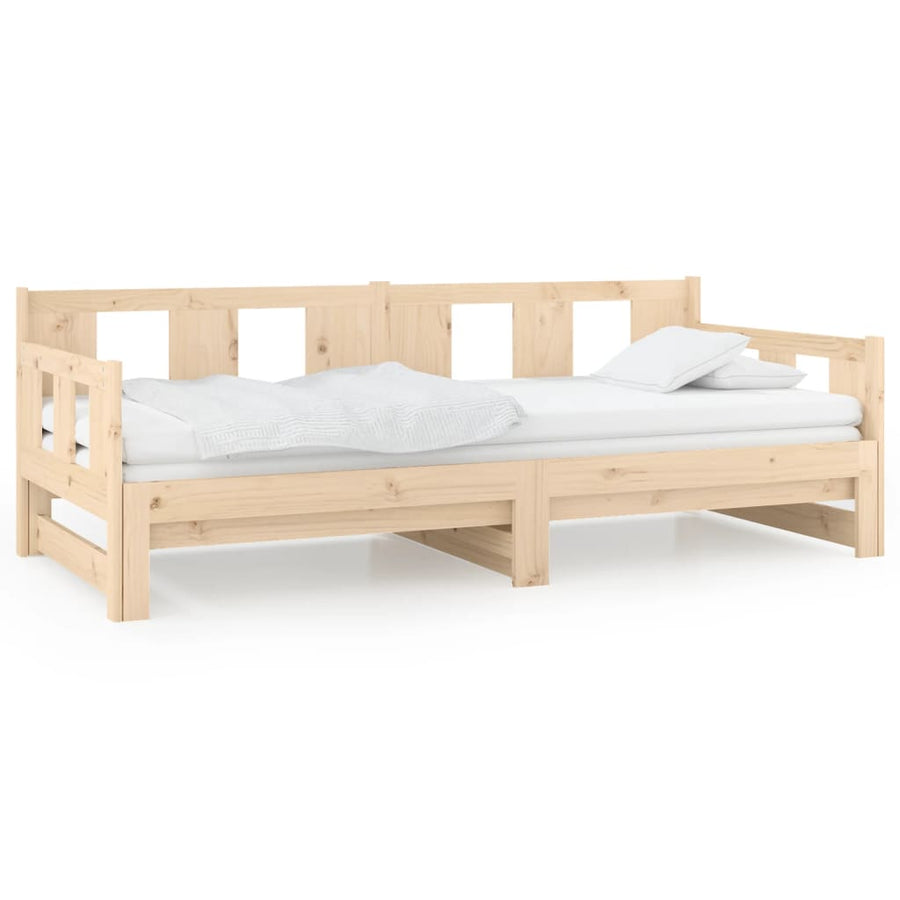 Pull-out Day Bed without Mattress Solid Wood Pine 90x190 cm