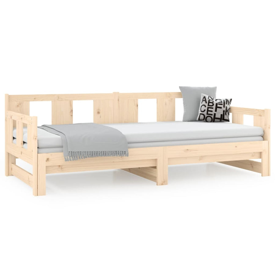 Pull-out Day Bed without Mattress Solid Wood Pine 90x190 cm