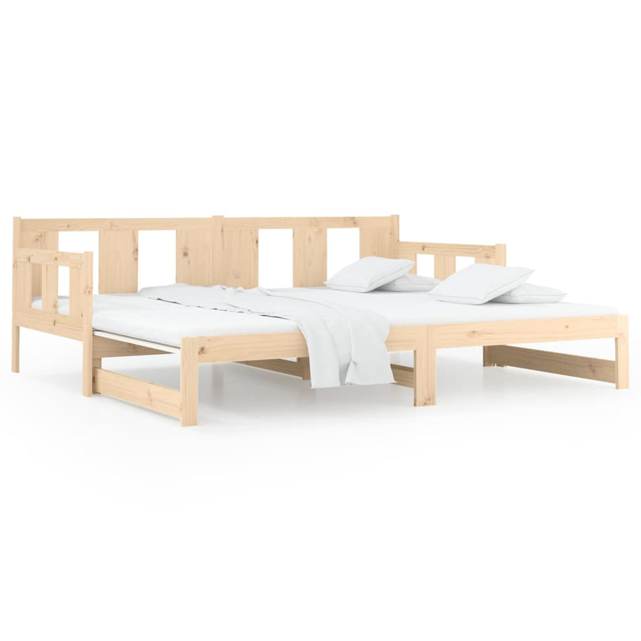 Pull-out Day Bed without Mattress Solid Wood Pine 90x190 cm
