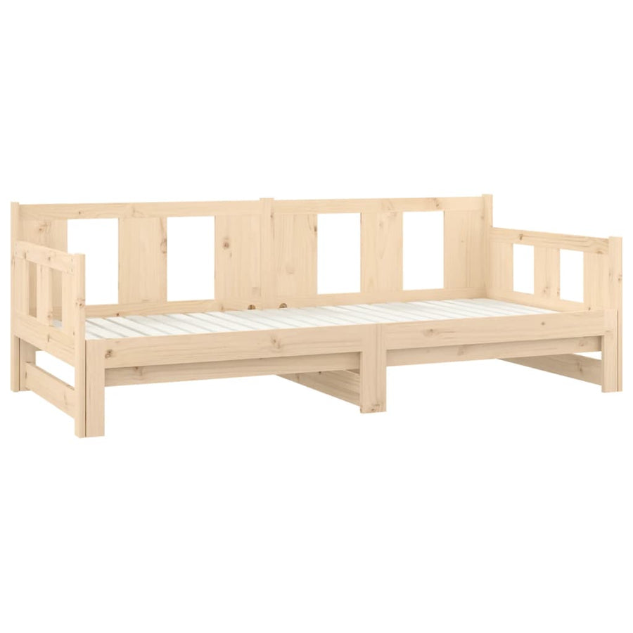 Pull-out Day Bed without Mattress Solid Wood Pine 90x190 cm