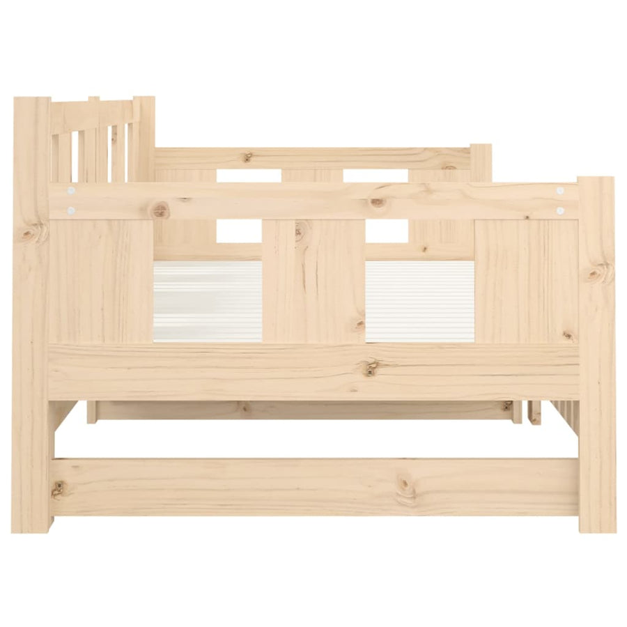 Pull-out Day Bed without Mattress Solid Wood Pine 90x190 cm