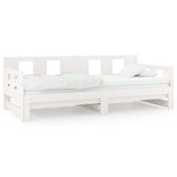 Pull-out Day Bed without Mattress White 2x(90x190) cm - Front View