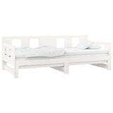 Pull-out Day Bed without Mattress White 2x(90x190) cm - Side View