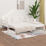Pull-out Day Bed without Mattress White 2x(90x190) cm - Top-Down View