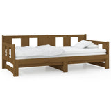 Pull-out Day Bed without Mattress Honey Brown 2x(90x190) cm - Front View