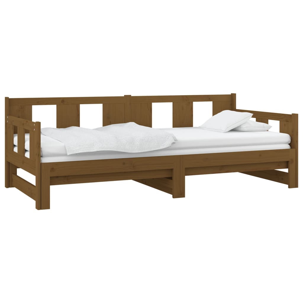 Pull-out Day Bed without Mattress Honey Brown 2x(90x190) cm
