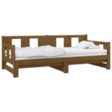 Pull-out Day Bed without Mattress Honey Brown 2x(90x190) cm - Side View