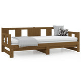Pull-out Day Bed without Mattress Honey Brown 2x(90x190) cm - 45-Degree Angle
