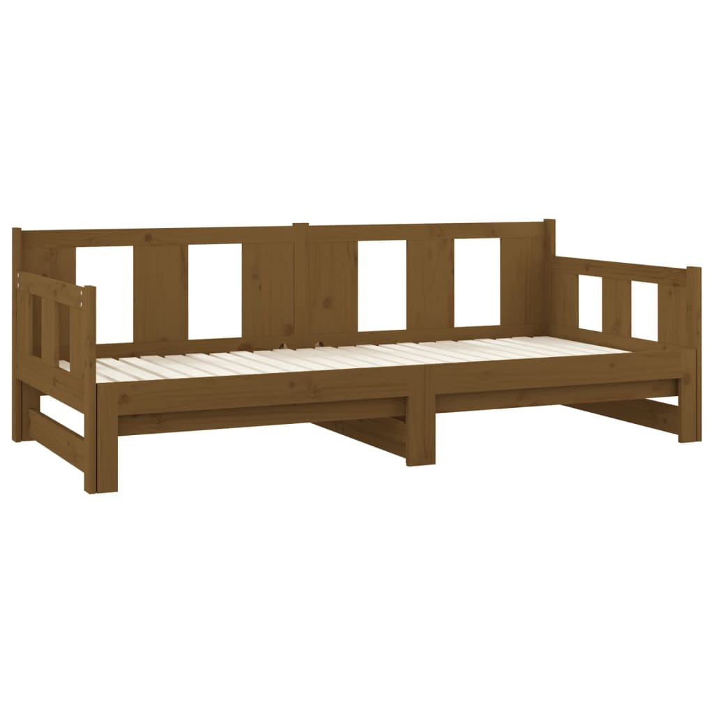 Pull-out Day Bed without Mattress Honey Brown 2x(90x190) cm