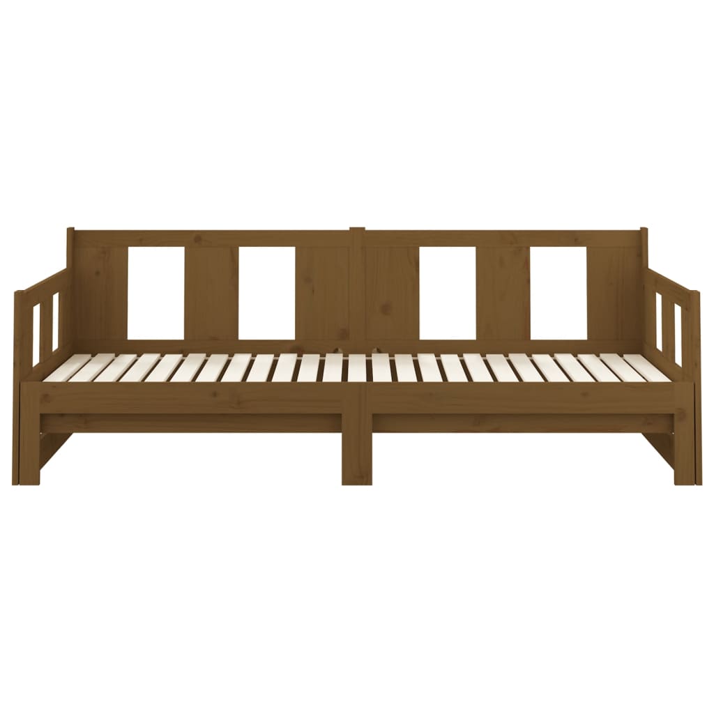 Pull-out Day Bed without Mattress Honey Brown 2x(90x190) cm