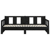Pull-out Day Bed without Mattress Black Solid Wood Pine 2x(90x190) cm