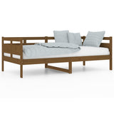 Day Bed without Mattress Honey Brown Solid Wood Pine 90x190 cm - Front View