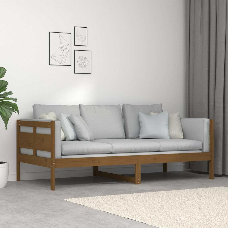 Day Bed without Mattress Honey Brown Solid Wood Pine 90x190 cm