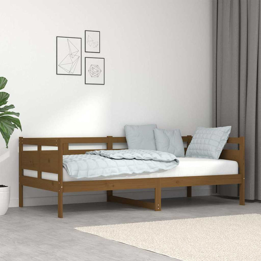 Day Bed without Mattress Honey Brown Solid Wood Pine 90x190 cm