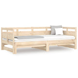 Pull-out Day Bed without Mattress Solid Wood Pine 2x(90x190) cm - Front View
