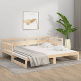 Pull-out Day Bed without Mattress Solid Wood Pine 2x(90x190) cm - Top-Down View