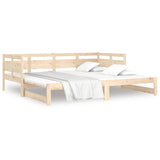 Pull-out Day Bed without Mattress Solid Wood Pine 2x(90x190) cm - 45-Degree Angle