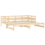 Pull-out Day Bed without Mattress Solid Wood Pine 2x(90x190) cm - Extra Image
