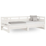 Pull-out Day Bed without Mattress White 2x(90x190) cm - Front View