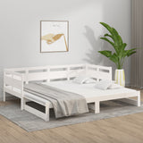 Pull-out Day Bed without Mattress White 2x(90x190) cm - Top-Down View
