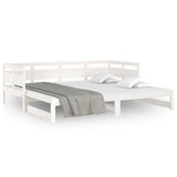 Pull-out Day Bed without Mattress White 2x(90x190) cm - 45-Degree Angle