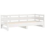 Pull-out Day Bed without Mattress White 2x(90x190) cm - Rear View