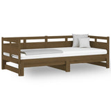 Pull-out Day Bed without Mattress Honey Brown 2x(90x190) cm - Front View