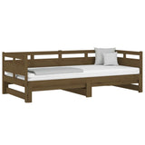 Pull-out Day Bed without Mattress Honey Brown 2x(90x190) cm - Side View