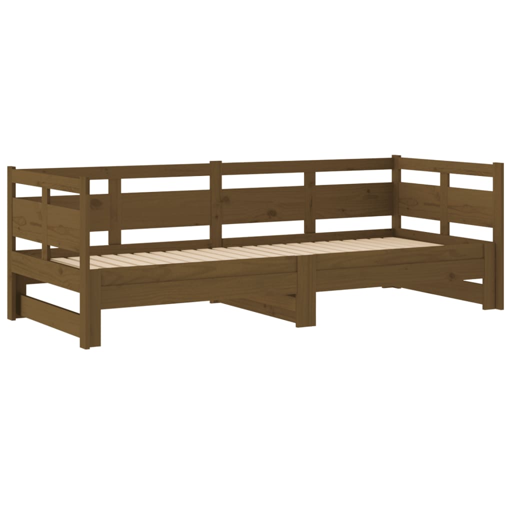Pull-out Day Bed without Mattress Honey Brown 2x(90x190) cm