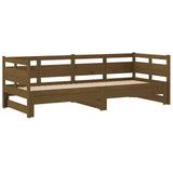 Pull-out Day Bed without Mattress Honey Brown 2x(90x190) cm - Rear View