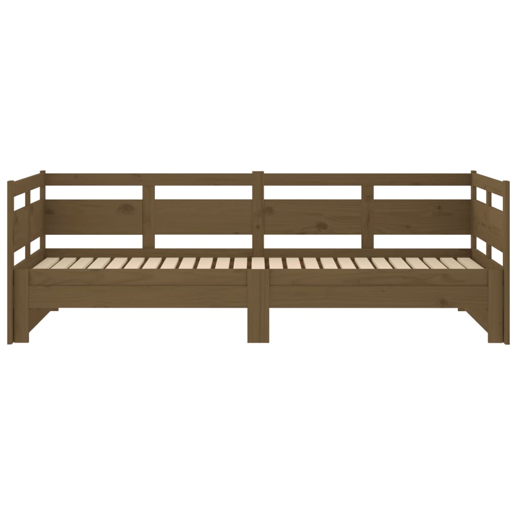 Pull-out Day Bed without Mattress Honey Brown 2x(90x190) cm