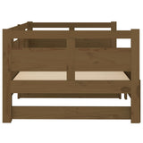 Pull-out Day Bed without Mattress Honey Brown 2x(90x190) cm - Low Angle