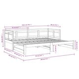 Pull-out Day Bed without Mattress Honey Brown 2x(90x190) cm
